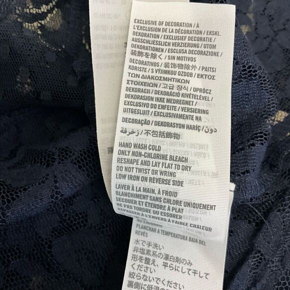 Brand New Hollister Women's XS Black Lace 3/4 Sleeve Shirt Top Sheer - Picture 15 of 16